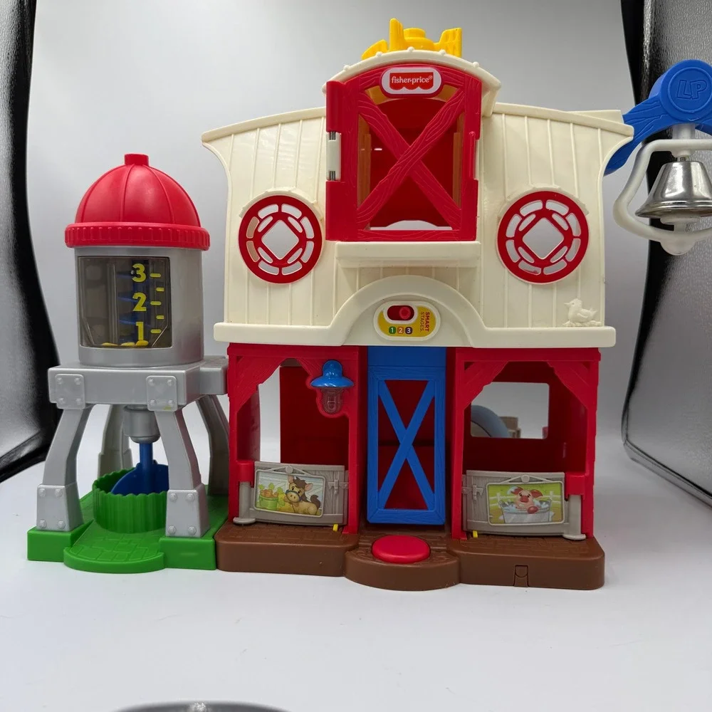 Fisher-Price Little People Caring for Animals Farm Toddler Playset Red White